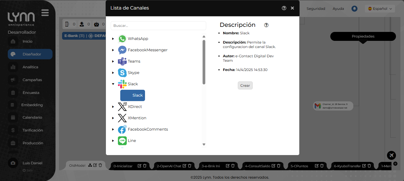 Channel list in Lynn