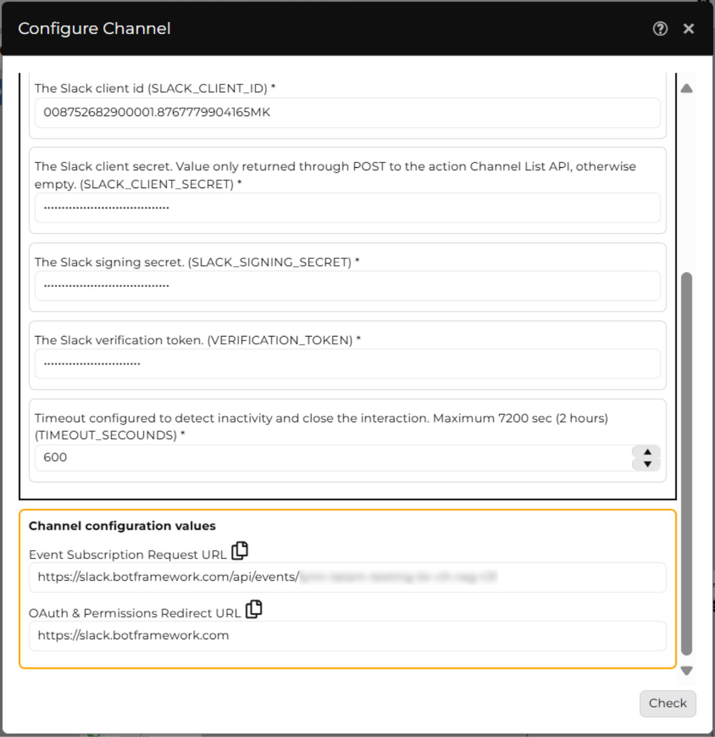 Redirect and event subscription URLs