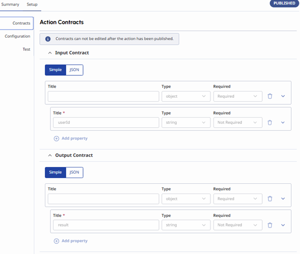 Action Contract