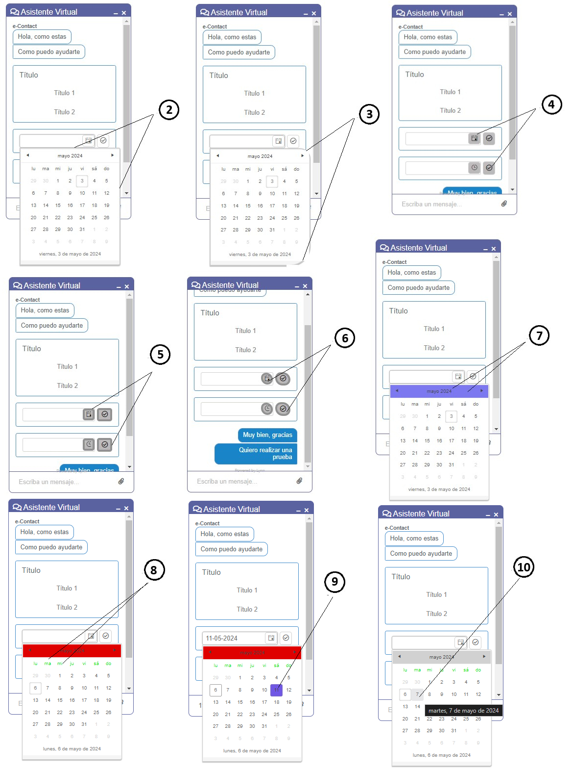 Detalle de configuración de fecha y hora