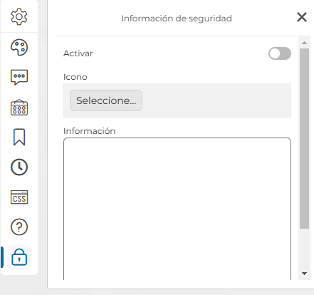 Sección de información de seguridad